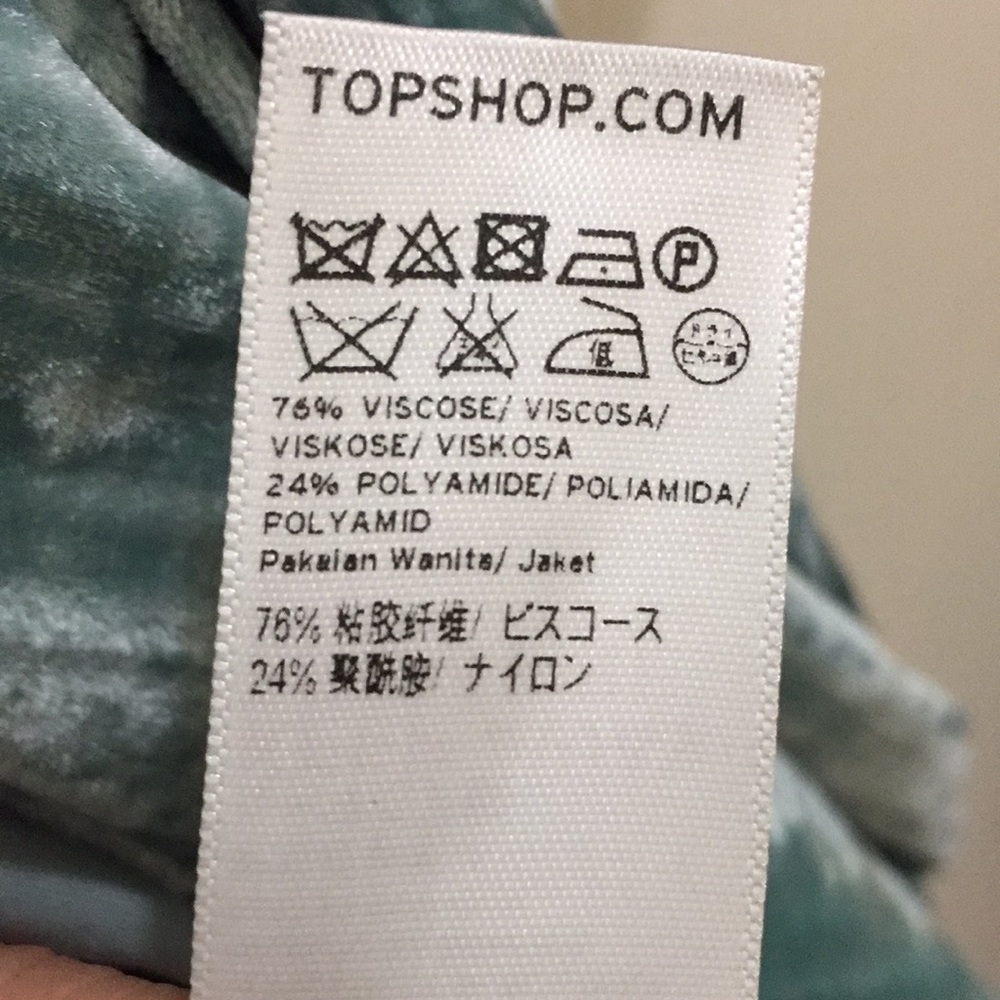 Topshop wrapped velour top (sz 6) - Picture 11 of 13